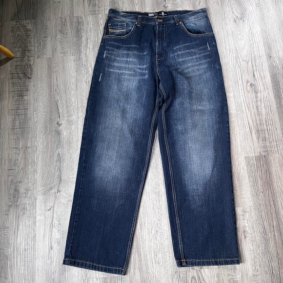 Southpole Y2K Wide Leg Baggy Jeans dark wash Men's Size 38 - Picture 2 of 9